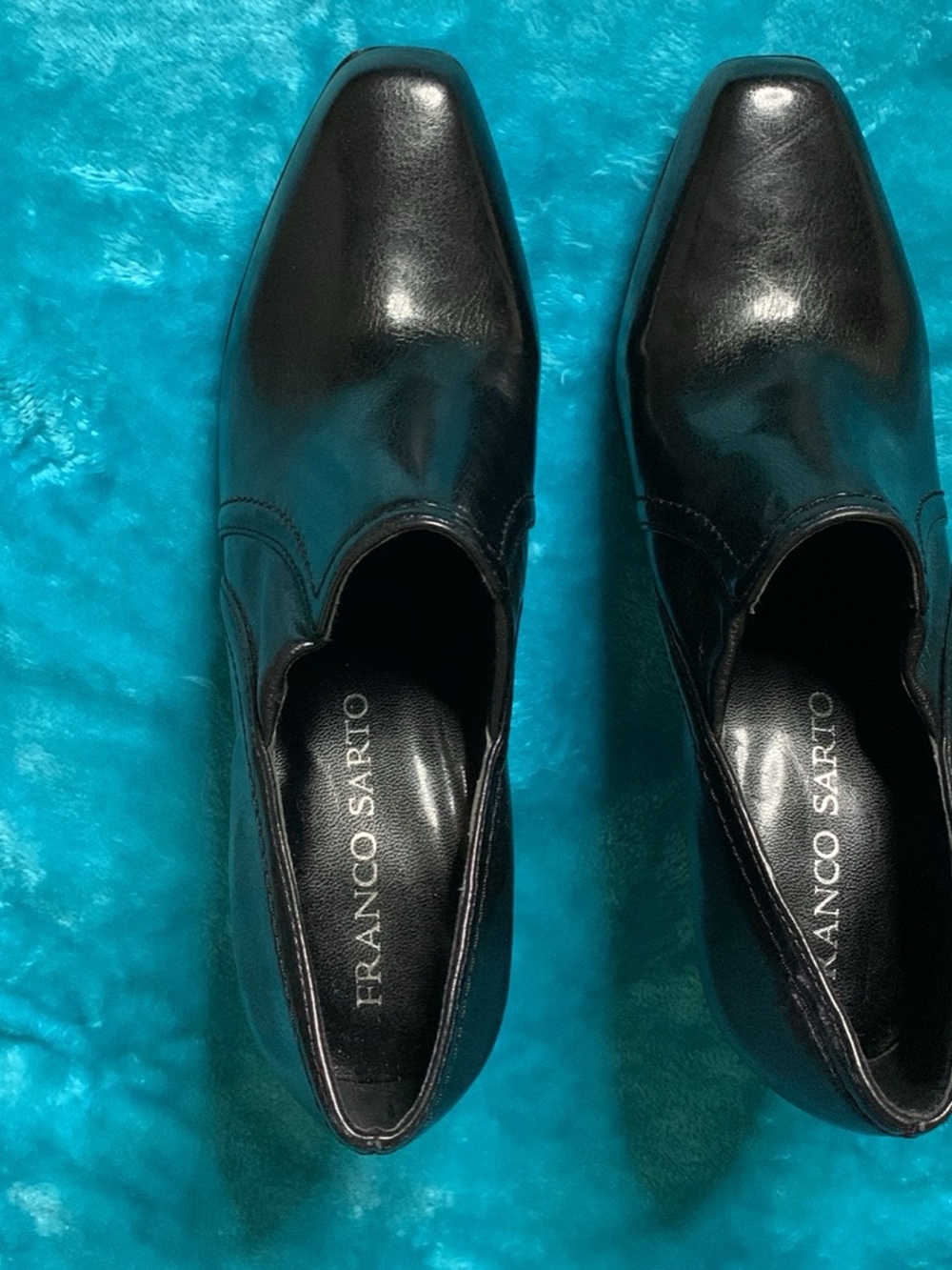 Franco Sarto Men's Black Leather Slip-On Oxfords